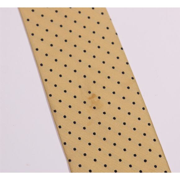 J. Press Gold Navy Blue Polka Dot Twill Silk Slim Necktie Tie Made in Japan - Picture 7 of 7